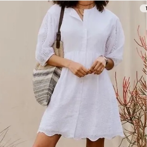 Matilda Jane Dresses & Skirts - Woman’s Matilda Jane Good Hart Montrose White Eyelet Puff Sleeves Cotton Small